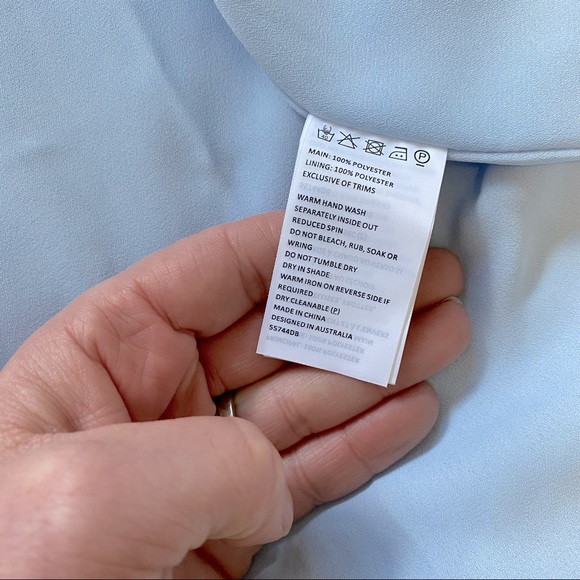 Bardot Satin Ruffle Midi Dress Blue Medium - Picture 11 of 14